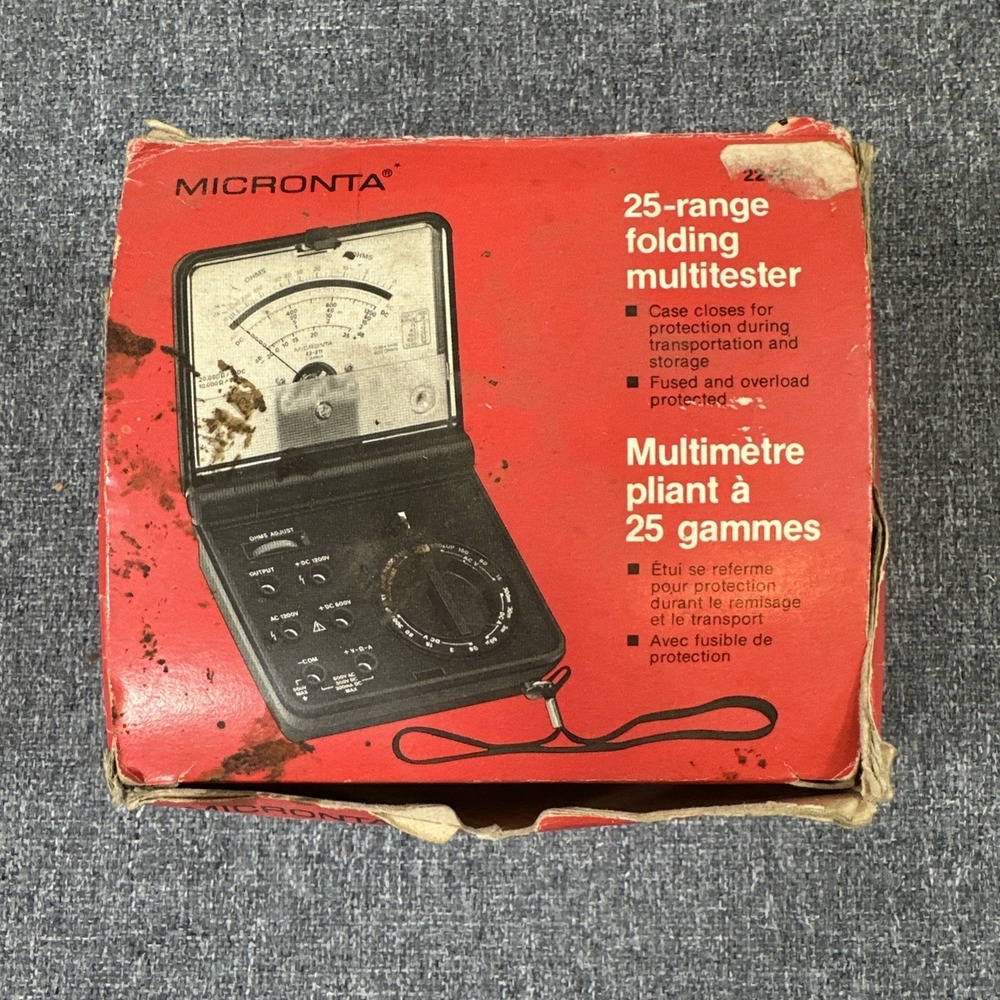 Vintage Micronta 22-211 Folding Multitester 25 Range Analog Multimeter Radio